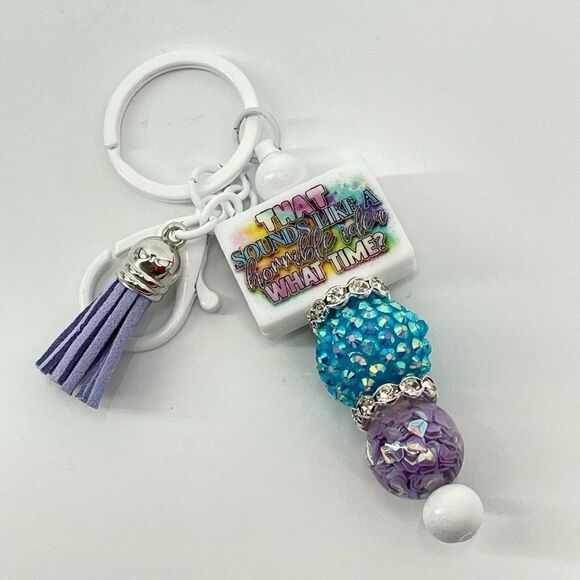 Keychain purse charm Beaded Keychain For Women, Bar Keychain, Silicone bead keyc - Picture 2 of 7